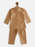 Vastramay SISHU Boys Rose Gold Silk Blend Jacket, Kurta and Pyjama Set