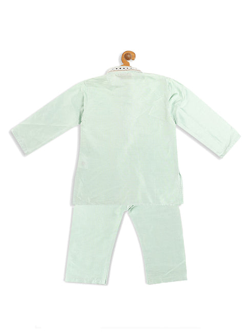 Vastramay SISHU Boys' Green Viscose Kurta and Pyjama Set