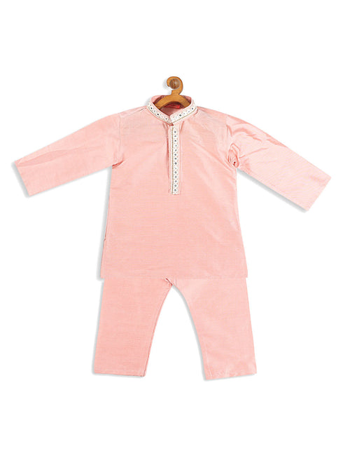 Vastramay SISHU Boys' Pink Viscose Kurta and Pyjama Set