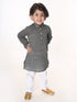Vastramay SISHU Boy's Black and White Pure Cotton Kurta Pyjama Set