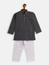 Vastramay SISHU Boy's Black and White Pure Cotton Kurta Pyjama Set