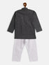 Vastramay SISHU Boy's Black and White Pure Cotton Kurta Pyjama Set