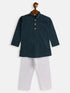 Vastramay SISHU Boy's Blue and White Pure Cotton Kurta Pyjama Set