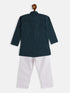 Vastramay SISHU Boy's Blue and White Pure Cotton Kurta Pyjama Set