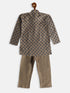 Vastramay SISHU Boy's Chiku Cotton Blend Kurta Pyjama Set