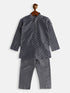 Vastramay SISHU Boy's Grey Cotton Blend Kurta Pyjama Set