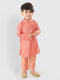Vastramay SISHU Boy's Pink Cotton Blend Kurta Pyjama Set