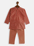 Vastramay SISHU Boy's Pink Cotton Blend Kurta Pyjama Set