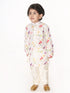 Vastramay SISHU Boys Multicolor-Base-Cream Cotton Blend Kurta Pyjama Set