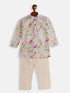Vastramay SISHU Boys Multicolor-Base-Cream Cotton Blend Kurta Pyjama Set