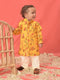 Vastramay SISHU Boy's Multicolor-Base-Mustard And Cream Kurta Pyjama Set