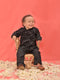 Vastramay SISHU Boy's Black Mirror Work Kurta Pyjama Set