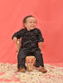 Vastramay SISHU Boy's Black Mirror Work Kurta Pyjama Set