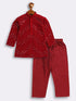 Vastramay SISHU Boy's Maroon Mirror Work Kurta Pyjama Set