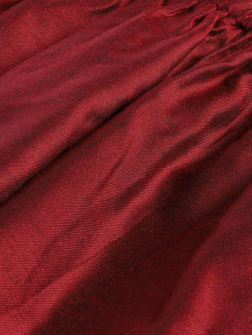 Vastramay SISHU Boy's Maroon Mirror Work Kurta Pyjama Set