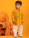 Vastramay SISHU Boy's Mustard and White Cotton Kurta Pyjama Set