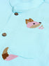 Vastramay SISHU Boy's Aqua Blue and White Embroidered Cotton Kurta Pyjama Set