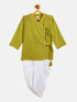 Vastramay SISHU Boy's Green Angrakha Style Krishna Kurta and White Dhoti Set