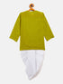 Vastramay SISHU Boy's Green Angrakha Style Krishna Kurta and White Dhoti Set