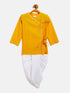 Vastramay SISHU Boy's Mustard Angrakha Style Krishna Kurta and White Dhoti Set