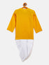 Vastramay SISHU Boy's Mustard Angrakha Style Krishna Kurta and White Dhoti Set
