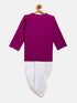 Vastramay SISHU Boy's Pink Angrakha Style Krishna Kurta and White Dhoti Set