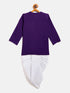 Vastramay SISHU Boy's Purple Angrakha Style Krishna Kurta and White Dhoti Set