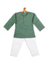 Vastramay SISHU Boys' Green Cotton Kurta and White Pyjama Set