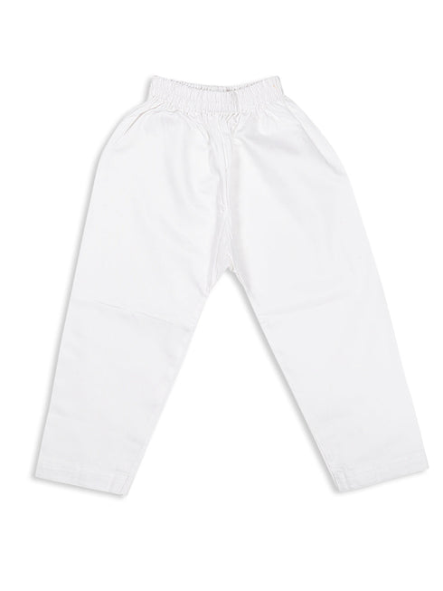 Vastramay SISHU Boys' Grey Cotton Kurta and White Pyjama Set