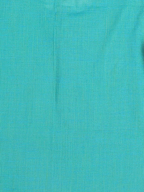 Vastramay SISHU Boys' Turquoise Blue Cotton Kurta and White Pyjama Set
