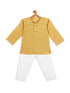 Vastramay SISHU Boys' Yellow Cotton Kurta and White Pyjama Set