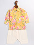 Vastramay SISHU Boy's Yellow Floral Printed Kurta Patiala Set