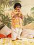 Vastramay SISHU Boy's Yellow Floral Printed Kurta Patiala Set