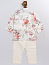 Vastramay SISHU Boy's Cream Floral Printed Angrakha Kurta Pyjama Set