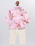 Vastramay SISHU Boy's Pink Floral Printed Angrakha Kurta Pyjama Set