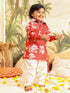 Vastramay SISHU Boy's Red Floral Printed Kurta Patiala Set