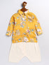 Vastramay SISHU Boy's Yellow Floral Printed Kurta Patiala Set