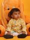 Vastramay SISHU Boy's Yellow and White Printed Cotton Kurta Pyjama Set