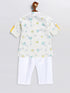 Vastramay SISHU Boy's White Printed Cotton Kurta Pyjama Set