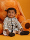 Vastramay SISHU Boy's White and Blue Penguin Printed Cotton Kurta Pyjama Set
