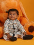 Vastramay SISHU Boy's White and Blue Penguin Printed Cotton Kurta Pyjama Set
