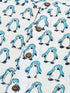 Vastramay SISHU Boy's White and Blue Penguin Printed Cotton Kurta Pyjama Set
