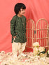Vastramay SISHU Boy's Green Bandhni Kurta And Patiala Set