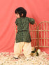 Vastramay SISHU Boy's Green Bandhni Kurta And Patiala Set