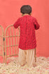 VASTRAMAY SISHU Boys' Red Bandhni Kurta And Patiala Set