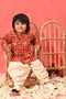 VASTRAMAY SISHU Boys' Red Patola Print Festive Kurta Pyjama Set