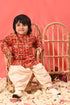 VASTRAMAY SISHU Boys' Red Patola Print Festive Kurta Pyjama Set