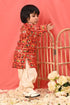 VASTRAMAY SISHU Boys' Red Patola Print Festive Kurta Pyjama Set