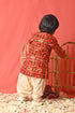 VASTRAMAY SISHU Boys' Red Patola Print Festive Kurta Pyjama Set