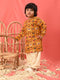 Vastramay SISHU Boy's Yellow Patola Print Festive Kurta Pyjama Set